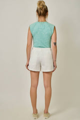 61487 Denim Washed Pull-On Shorts