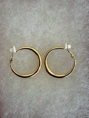 FR7194  All Gold Plain Metal Circle Clip Earrings