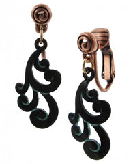 FR7030 Patina Filigree Metal Clip Earrings