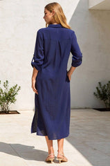 Breathable Cotton Button-Down Duster