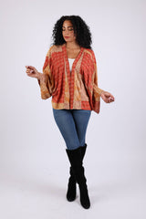 Maple Bloom Artisan Kimono Cardigan in Patchwork