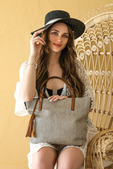 M1921 August 2 Tone Natural Women's Tote Bag