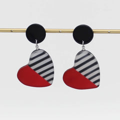 Red Stripe Frosted Heartstrings Earring