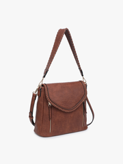 M2167 Lorelei Double Zip Crossbody – Whipstitch Trim