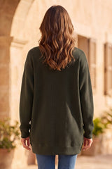 Curly Rib Relaxed Front Pocket Cardigan