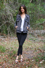 Lightweight Raw Edge Jacket (Charcoal Black)