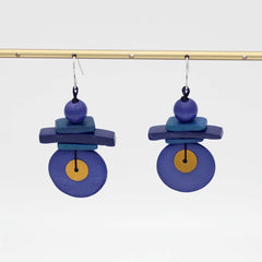Assuta Navy Drop Earrings
