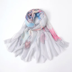 S26006 100% Polyester Lightweight Printed Scarf