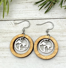 Great Lakes Wooden Hoop Earrings