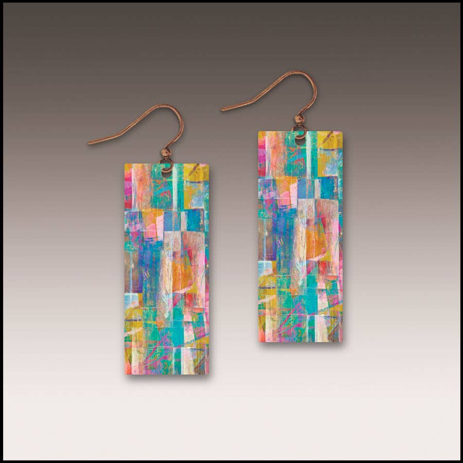 Mosaic Abstract Banner Handmade Earrings