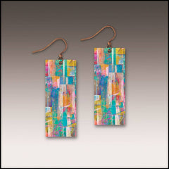 Mosaic Abstract Banner Handmade Earrings
