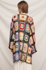 Granny Square Crochet Kimono Cardigan