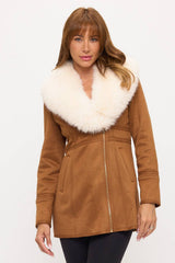 CLASC0010: Luxe Faux Fur-Collar Tailored Coat