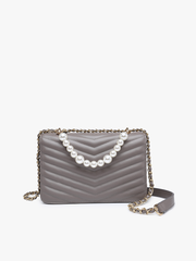Ira Chevron Crossbody – Pearl Handle Bag | EH2250