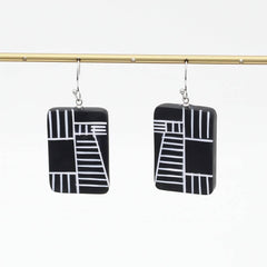 Black Geovibe Drop Earring