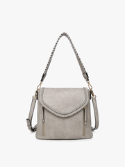 M2167 Lorelei Double Zip Crossbody – Whipstitch Trim