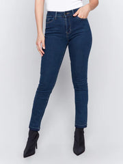 Charlie B C5309X - 431A Cuffed Hem Jeans in Dark Blue