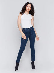 Charlie B C5309X - 431A Cuffed Hem Jeans in Dark Blue