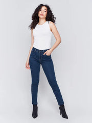 Charlie B C5309X - 431A Cuffed Hem Jeans in Dark Blue