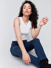 Charlie B C5309X - 431A Cuffed Hem Jeans in Dark Blue