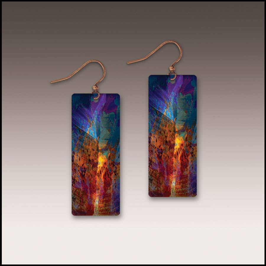 Canyon Rust Abstract Banner Handmade Earrings