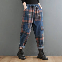 Colorblock Plus-Size Relaxed Denim Pants