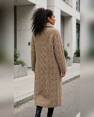 FJ0182: Quilted Sherpa Long Button Jacket