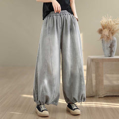 Vintage Plus-Size Relaxed Denim Pants