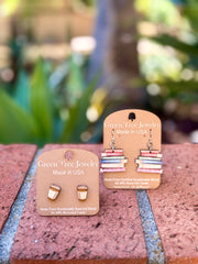Book Dangle Earrings - 2D