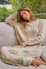 61162 Washed Cable Sweater