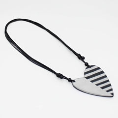 Silver and Black Anastasia Heart Pendant