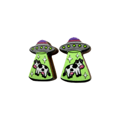 UFO Cow Abduction Stud Earrings #3168