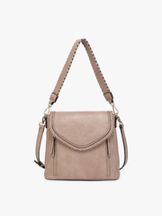 M2167 Lorelei Double Zip Crossbody – Whipstitch Trim