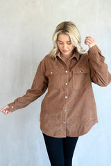Fletcher Corduroy/Plaid Reversible Shacket | SKT2204