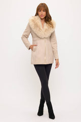 CLASC0010: Luxe Faux Fur-Collar Tailored Coat