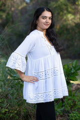 Elegant Grace Schiffli Top