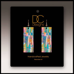 Mosaic Abstract Banner Handmade Earrings