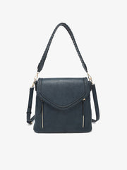 M2167 Lorelei Double Zip Crossbody – Whipstitch Trim