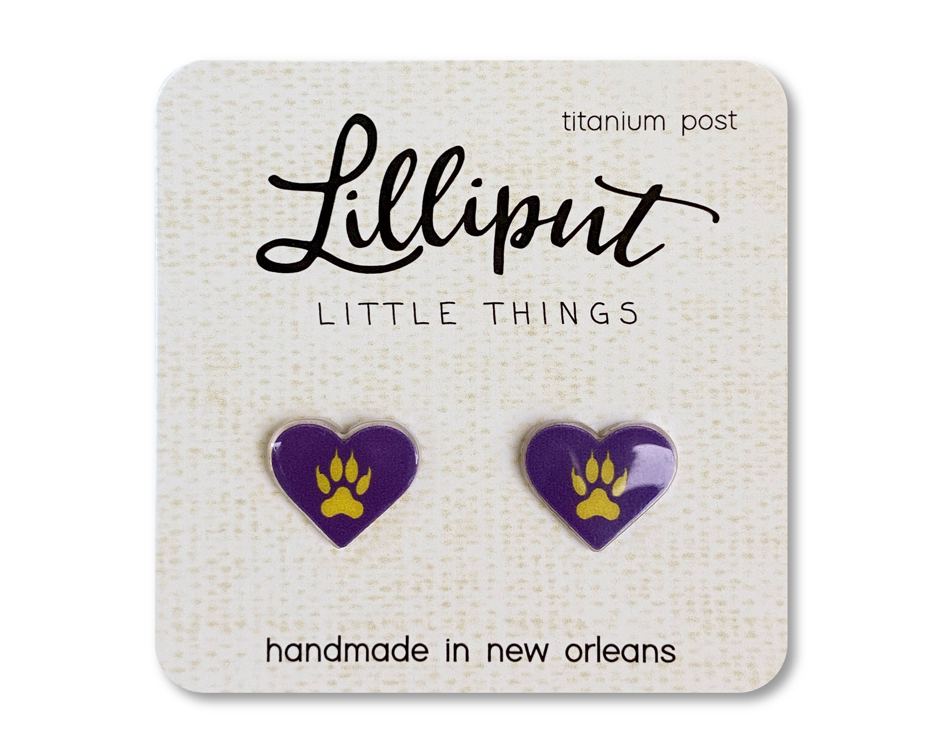 Tiger Paw Heart // Purple and Gold
