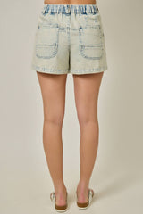 61487 Denim Washed Pull-On Shorts