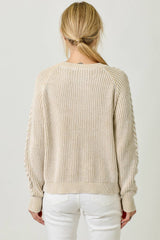 61162 Washed Cable Sweater