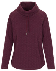 North River NRL2635 Brookline Cowl Neck in Mauve Wine