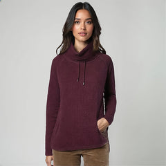 North River NRL2635 Brookline Cowl Neck in Mauve Wine