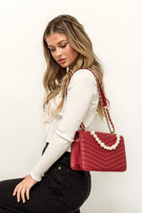 Ira Chevron Crossbody – Pearl Handle Bag | EH2250