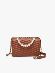 Ira Chevron Crossbody – Pearl Handle Bag | EH2250