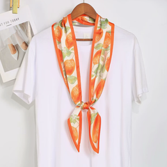 S26127 Fruit Pattern 100% Polyester Skinny Scarf