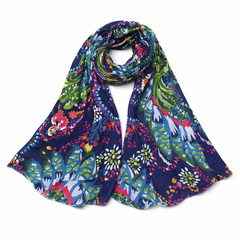 S26002 Flower Garden Polyester Lightweight Scarf