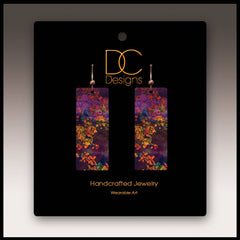 Purple Foliage Nature Banner Handmade Earrings