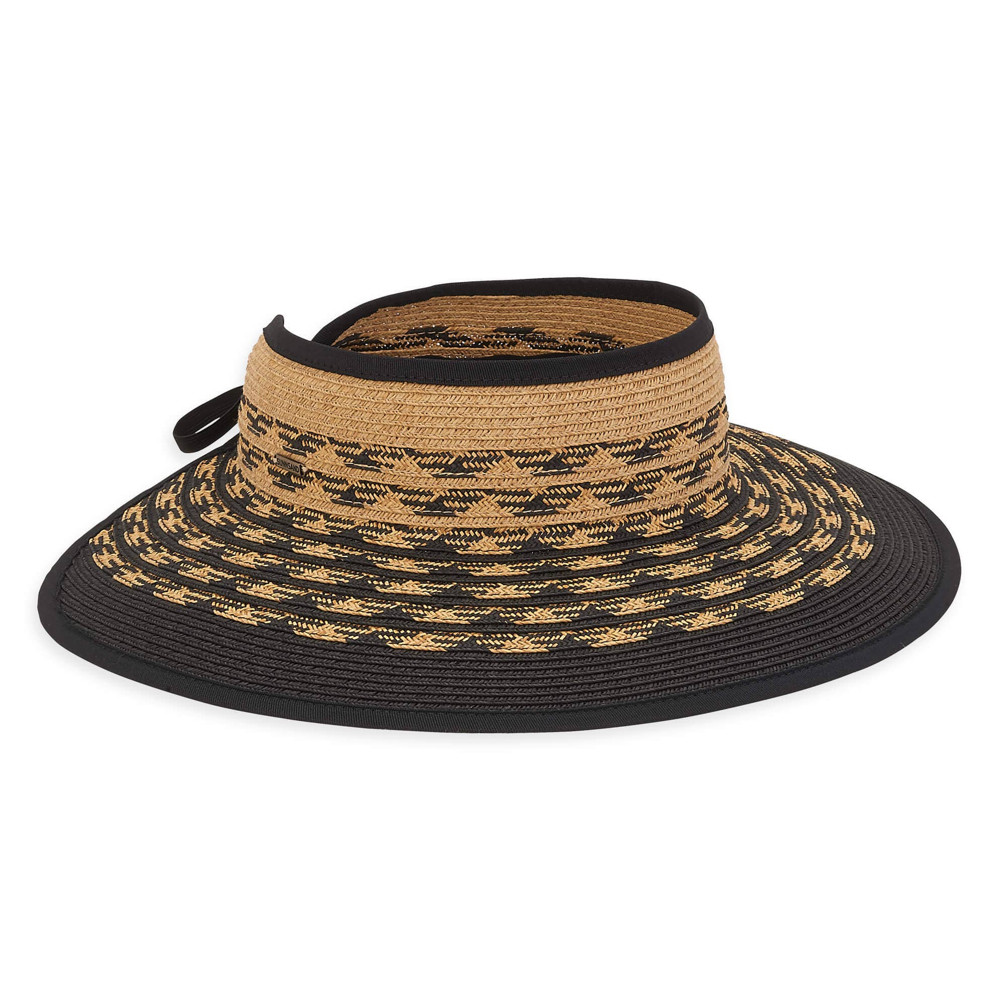 Black, Paperbraid Rollup Visor, Brim 4" | HH2619 B