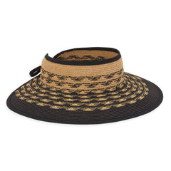 Black, Paperbraid Rollup Visor, Brim 4